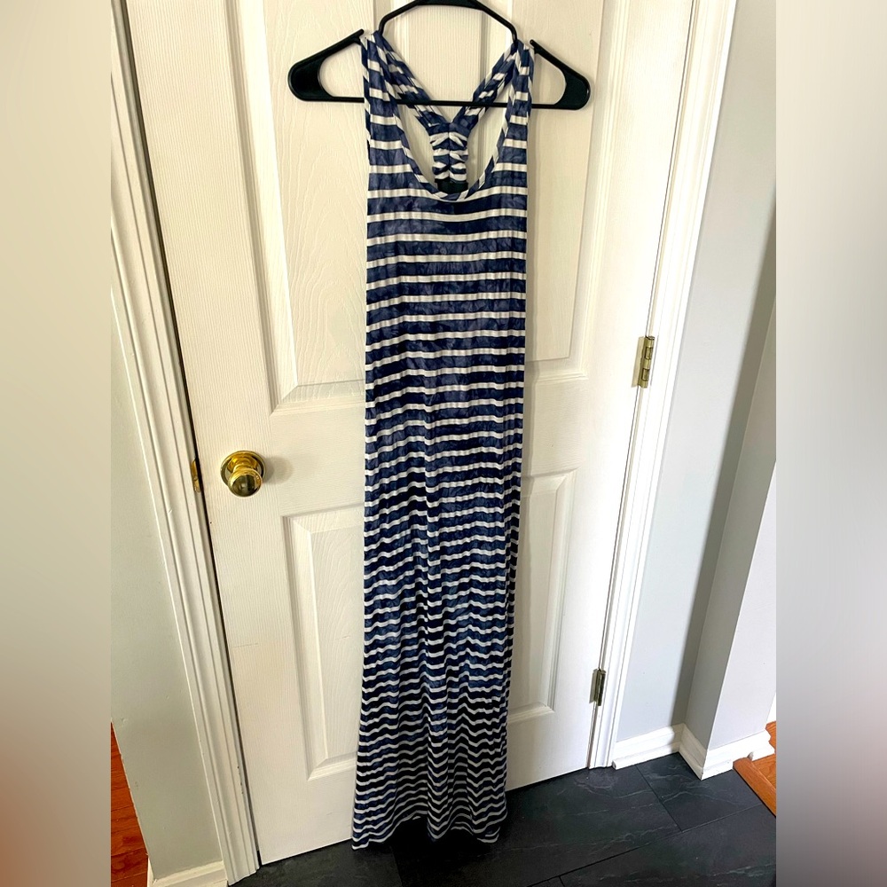 Cynthia Rowley long dress, navy and white, M, gently worn condition